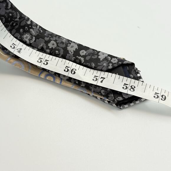 Lot (3) Michael Kors Necktie Mens Tie Multicolor Check Floral Geometric Silk 59" - Picture 3 of 8